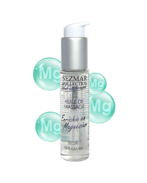 Huile de massage professionnelle Enrichie en Magnésium 100% naturelle 50 ml 