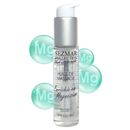 Huile de massage professionnelle Enrichie en Magnésium 100% naturelle 50 ml 