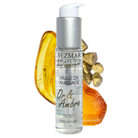 Huile de massage professionnelle Or  Ambre 100% naturelle 50 ml 