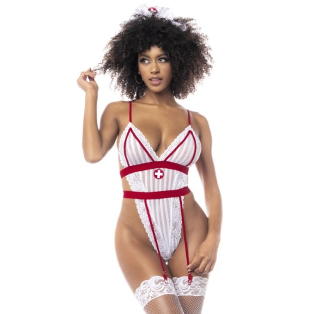 Costume infirmière avec body et serre-tête 