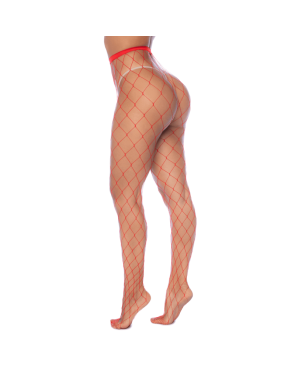 Collant large maille rouge 