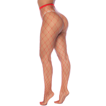 Collant large maille rouge 
