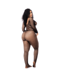 Combinaison grande taille manches longues en résille noire Combinaison grande taille manches longues en résille noire