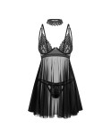 Donarella babydoll et String - Noire - NP