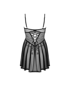 Chemeris babydoll et String - Noire