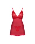 Chilisa babydoll et string - Rouge Chilisa babydoll et string - Rouge