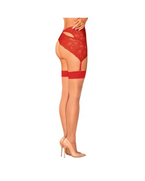 S814 Bas jarretelles rouge