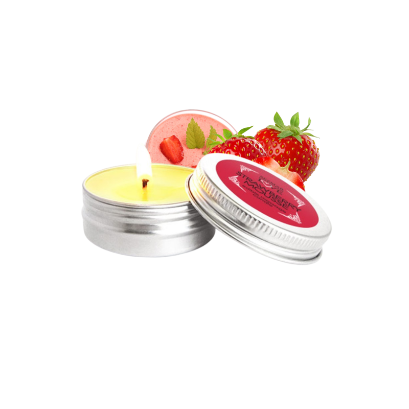 Mini Bougie de massage mousse de fraise 30ml 100% naturelle Mini Bougie de massage mousse de fraise 30ml 100% naturelle