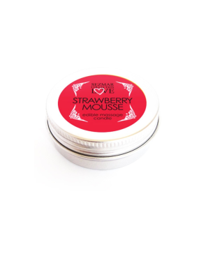 Mini Bougie de massage mousse de fraise 30ml 100% naturelle 