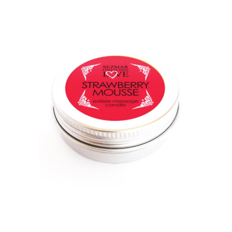 Mini Bougie de massage mousse de fraise 30ml 100% naturelle 