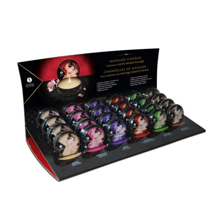 Présentoire mini bougies de massage - 24 unités