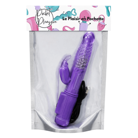 Vibromasseur Rabbit Violet Rotation  Vibration 36 Modes  1 dosette de lubrifiant — Pocket Pleasure