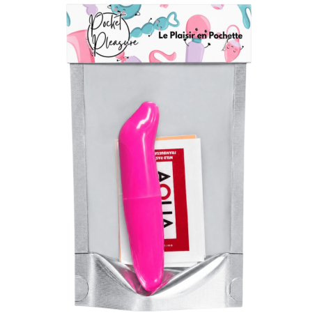 Vibromasseur Tête Incurvée Rose  1 dosette de lubrifiant — Pocket Pleasure