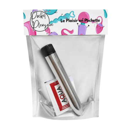 Vibromasseur Classique Argenté  1 dosette de lubrifiant — Pocket Pleasure
