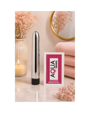 Vibromasseur Classique Argenté  1 dosette de lubrifiant — Pocket Pleasure