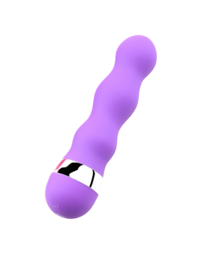Mini Vibromasseur violet ondulés Pocket Pleasure  1 dosette de lubrifiant