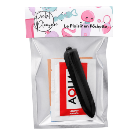 Mini Vibromasseur Bullet Noir 10 Vitesses  1 dosette de lubrifiant — Pocket Pleasure