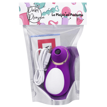 Stimulateur Clitoridien Pingouin à Langue Fuchsia  1 dosette de lubrifiant — Pocket Pleasure