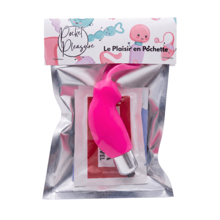 Mini Stimulateur Clitoridien Lapin Rose  1 dosette lubrifiant — Pocket Pleasure