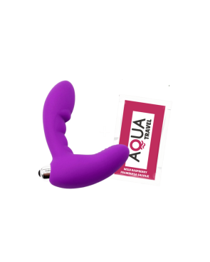 Vibromasseur anal violet stimulateur de prostate Pocket Pleasure  1 dosette lubrifiant