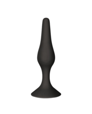 Plug Anal Noir en Silicone M avec Ventouse Taille M 11,3 cm Pocket Pleasure  1 dosette de lubrifiant