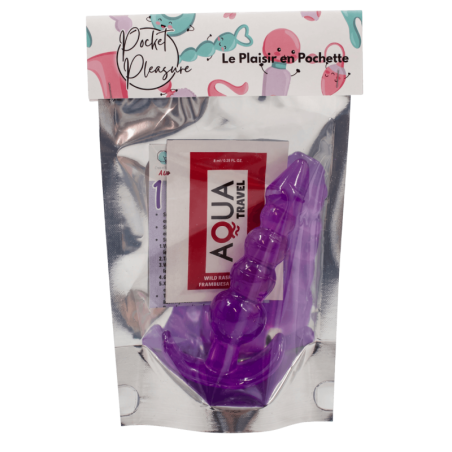 Plug Anal Jelly 5 Boules Pocket Pleasure  1 dosette lubrifiant