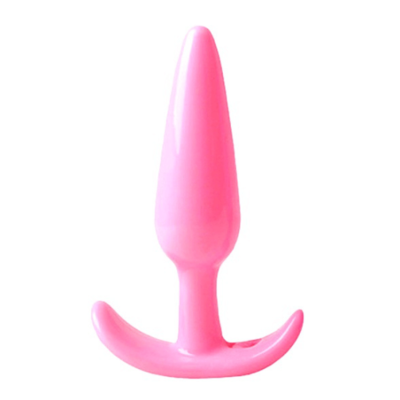 Plug anal rose souple base évasée Pocket Pleasure  1 dosette lubrifiant