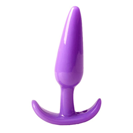 Plug anal violet souple base évasée Pocket Pleasure  1 dosette de lubrifiant