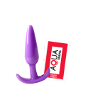 Plug anal violet souple base évasée Pocket Pleasure 1 dosette de lubrifiant Plug anal violet souple base évasée Pocket Pleasure 1 dosette de lubrifiant
