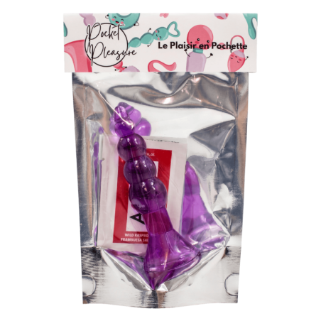 Plug Anal Ventouse Boules Jelly 11 cm Pocket Pleasure 1 dosette lubrifiant