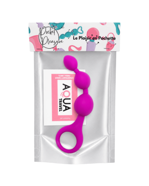 Chapelet Anal 3 Boules Fuchsia Silicone  1 dosette de lubrifiant — Pocket Pleasure