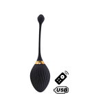 WAVE, Un Œuf vibrant noir USB avec télécommande, dans un silicone médical doux et lisse WAVE, Un Œuf vibrant noir USB avec télécommande, dans un silicone médical doux et lisse
