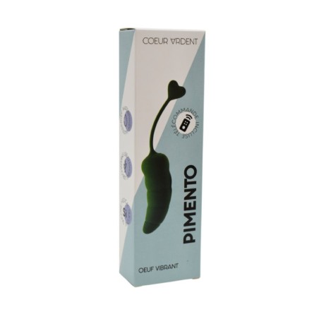 PIMENTO, Un Œuf vibrant avec télécommande, couleur et forme Piment en silicone médical