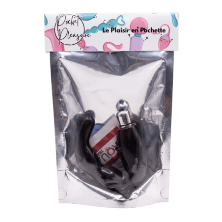 Stimulateur de Prostate Vibrant Noir  1 dosette lubrifiant — Pocket Pleasure