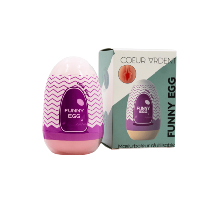 Gaine Masturbatrice Réutilisable FUNNY EGG – Design Réaliste Vagin lèvres charnus