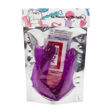 Double Dong Flexible Violet Pocket Pleasure  1 dosette de lubrifiant