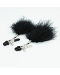 Pinces à seins avec plumes noires Pinces à seins avec plumes noires