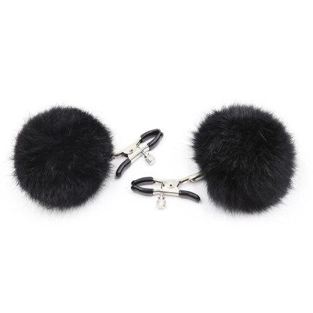 Pinces à seins avec pompoms noires