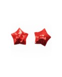 Paire de cache tétons adhésifs étoile pailletée sequin rouge Paire de cache tétons adhésifs étoile pailletée sequin rouge