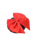 Paire de cache tétons adhésifs noir avec nœud papillon rouge Paire de cache tétons adhésifs noir avec nœud papillon rouge