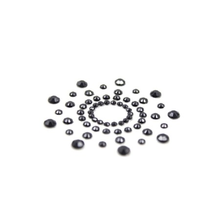 Paire de cache tétons adhésifs strass noir