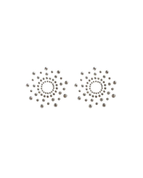 Paire de cache tétons adhésifs strass blanc 