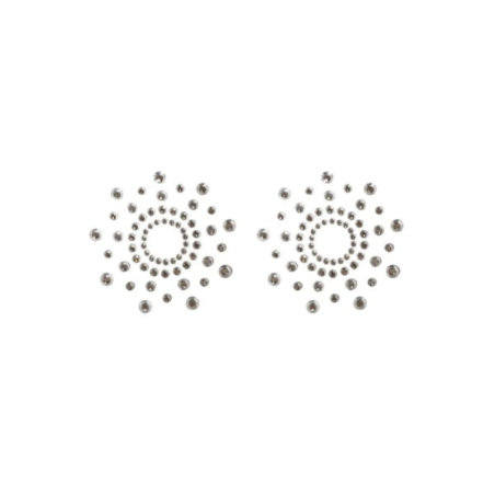 Paire de cache tétons adhésifs strass blanc 