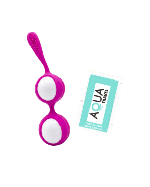 Boules de Geisha Fuchsia Silicone  1 dosette lubrifiant — Pocket Pleasure