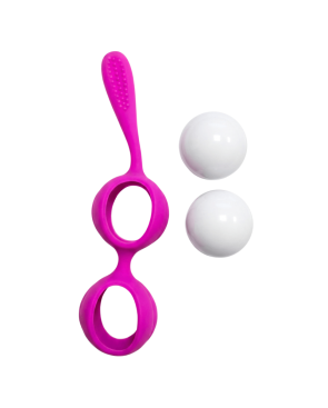 Boules de Geisha Fuchsia Silicone  1 dosette lubrifiant — Pocket Pleasure