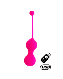 MINA Rose, Boules de Geisha en silicone médical USB avec télécommande MINA Rose, Boules de Geisha en silicone médical USB avec télécommande