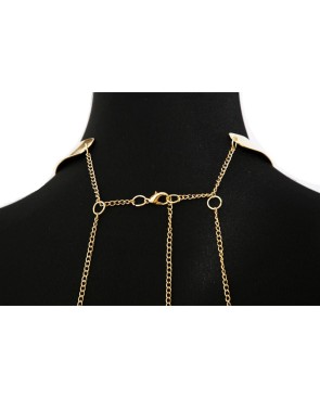 Bijou Tour de cou avec chaines de corps doré