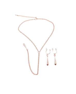 bijoux de corps, pinces de seins goutte et tour de cou chainette