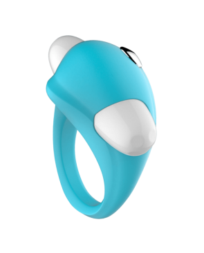 Cockring Vibrant Dauphin Bleu  1 dosette de lubrifiant — Pocket Pleasure