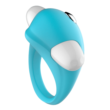 Cockring Vibrant Dauphin Bleu  1 dosette de lubrifiant — Pocket Pleasure